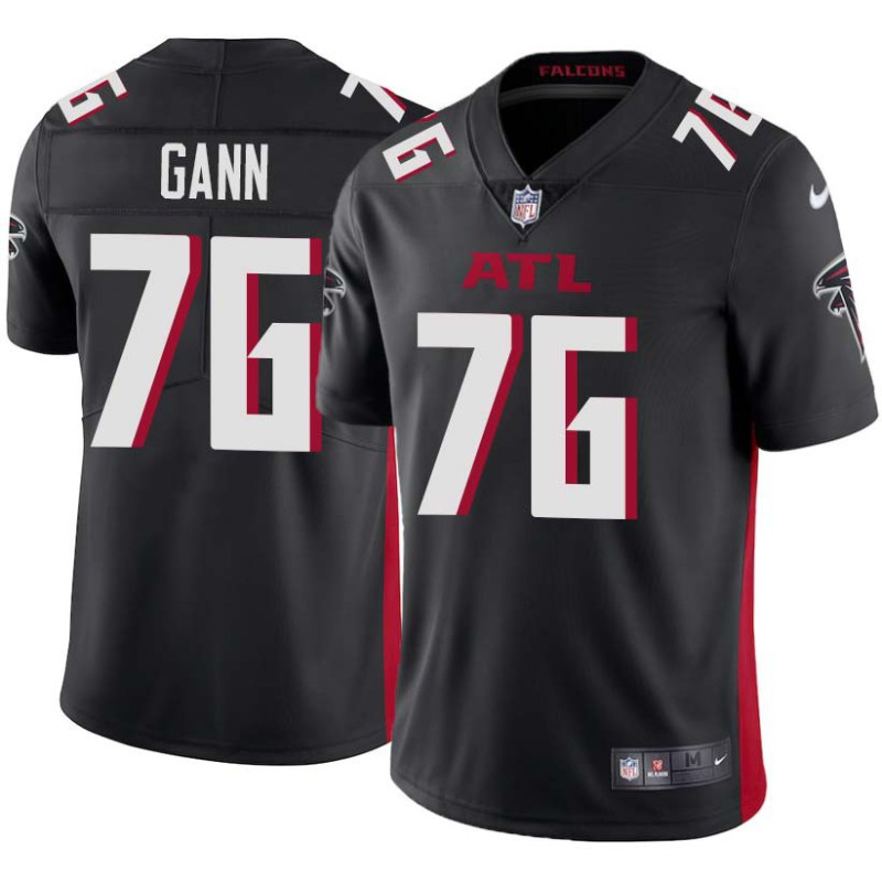 Falcons #76 Mike Gann Football Jersey -Black