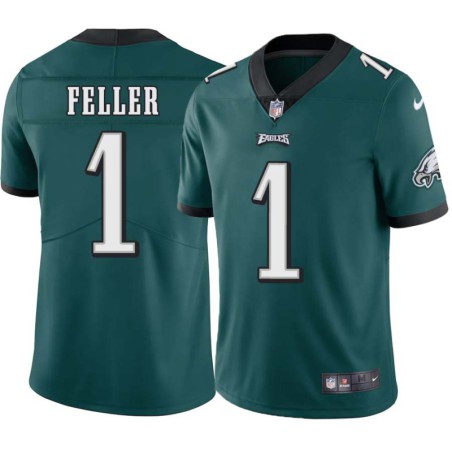 Happy Feller #1 Eagles Cheap Green Jersey