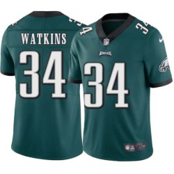 Larry Watkins #34 Eagles Cheap Green Jersey