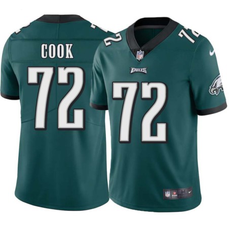 Leon Cook #72 Eagles Cheap Green Jersey