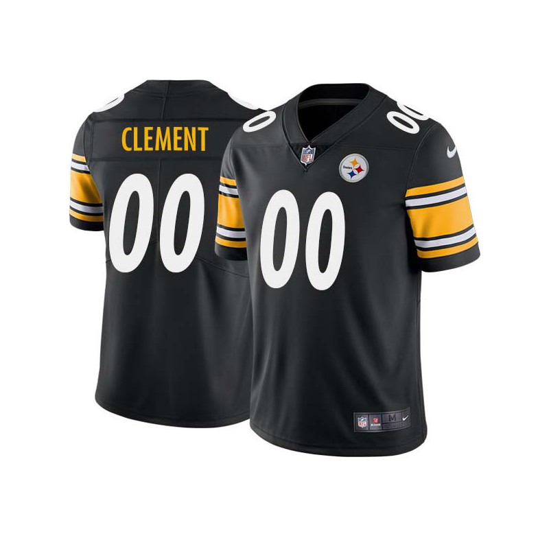 Johnny Clement #00 Steelers Tackle Twill Black Jersey