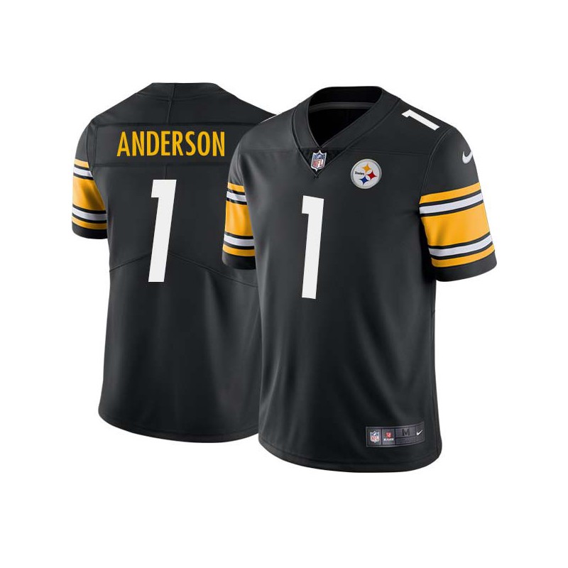 Gary Anderson #1 Steelers Tackle Twill Black Jersey