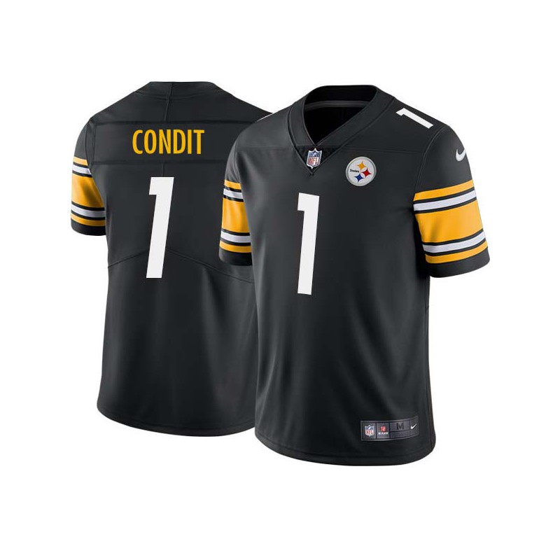 Merl Condit #1 Steelers Tackle Twill Black Jersey