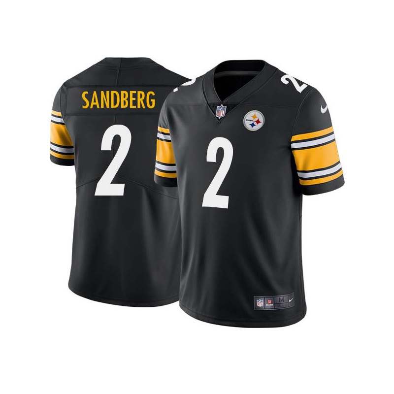 Sandy Sandberg #2 Steelers Tackle Twill Black Jersey