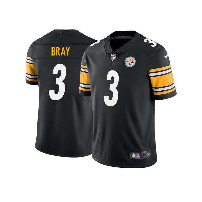 Maury Bray #3 Steelers Tackle Twill Black Jersey