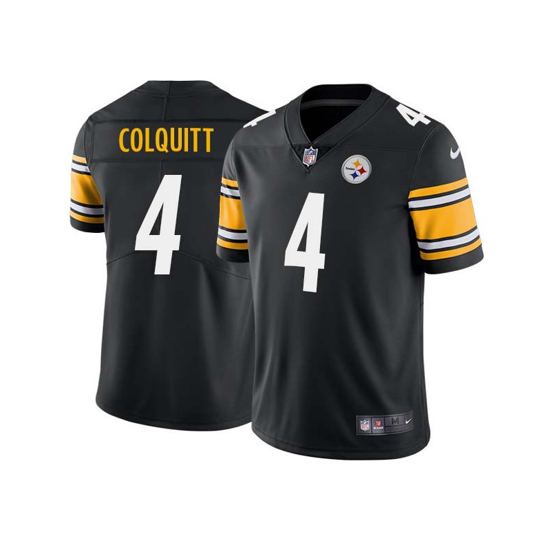 Dustin Colquitt #4 Steelers Tackle Twill Black Jersey