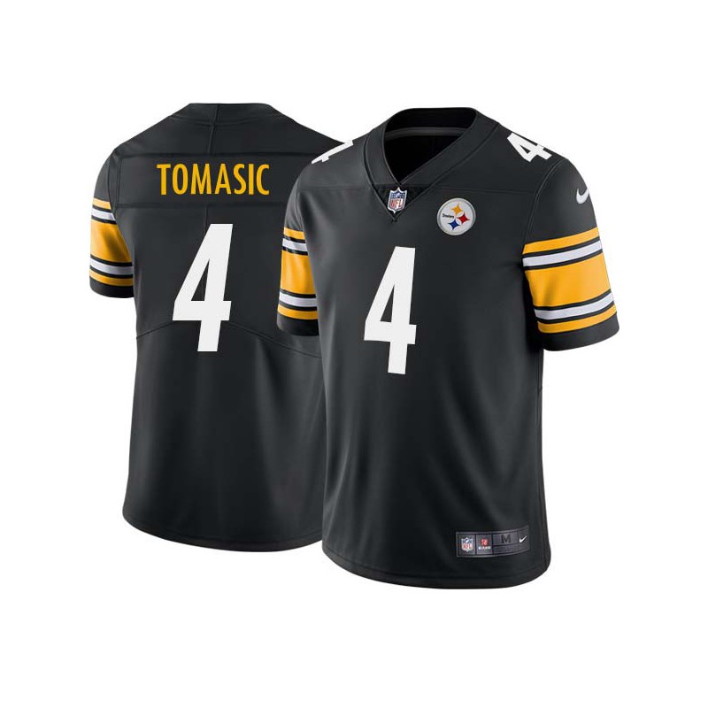 Andy Tomasic #4 Steelers Tackle Twill Black Jersey