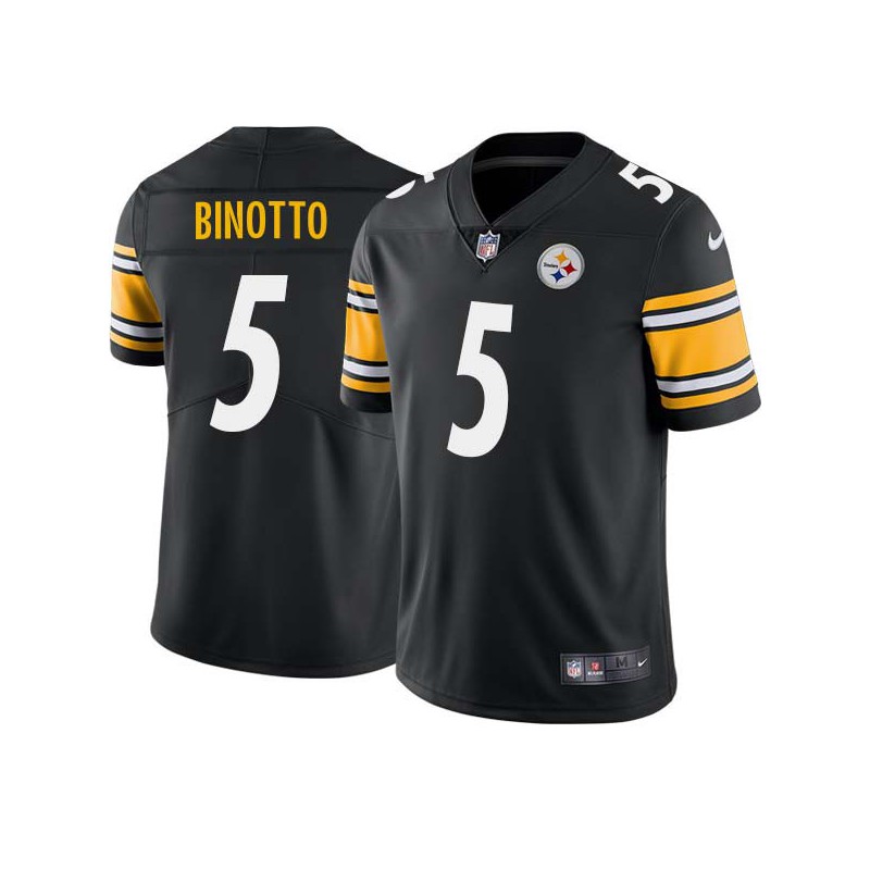 John Binotto #5 Steelers Tackle Twill Black Jersey