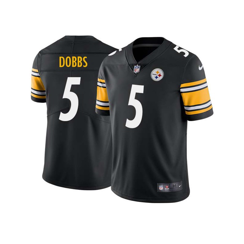 Joshua Dobbs #5 Steelers Tackle Twill Black Jersey