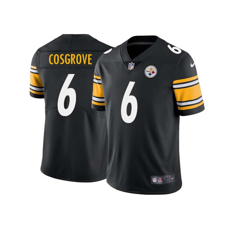 Thomas Cosgrove #6 Steelers Tackle Twill Black Jersey