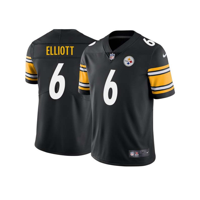 Jim Elliott #6 Steelers Tackle Twill Black Jersey