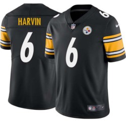 Pressley Harvin III #6 Steelers Tackle Twill Black Jersey