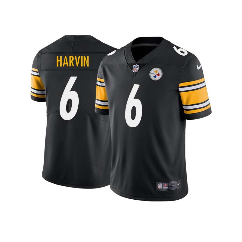 Pressley Harvin III #6 Steelers Tackle Twill Black Jersey