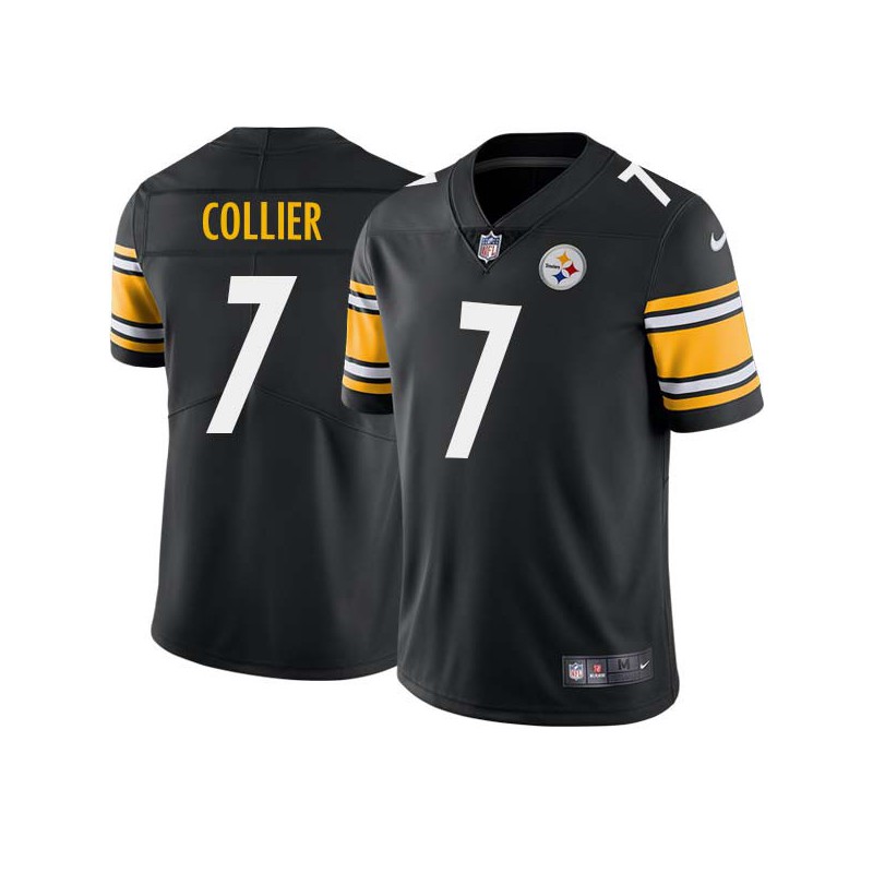 Reggie Collier #7 Steelers Tackle Twill Black Jersey