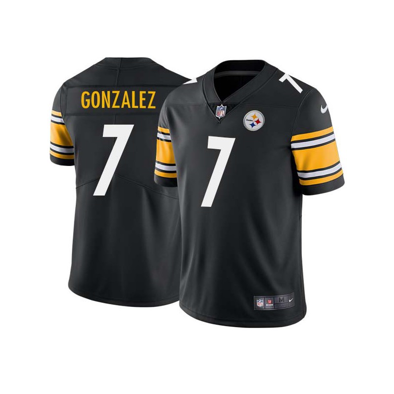 Pete Gonzalez #7 Steelers Tackle Twill Black Jersey