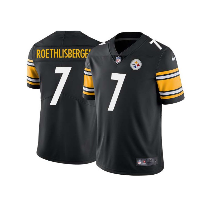 Ben Roethlisberger #7 Steelers Tackle Twill Black Jersey