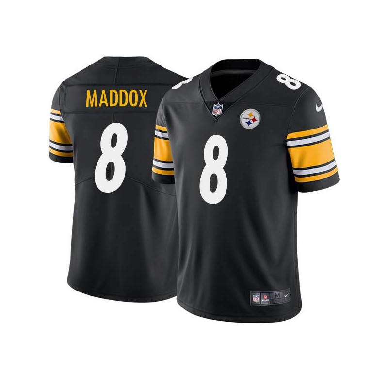 Tommy Maddox #8 Steelers Tackle Twill Black Jersey