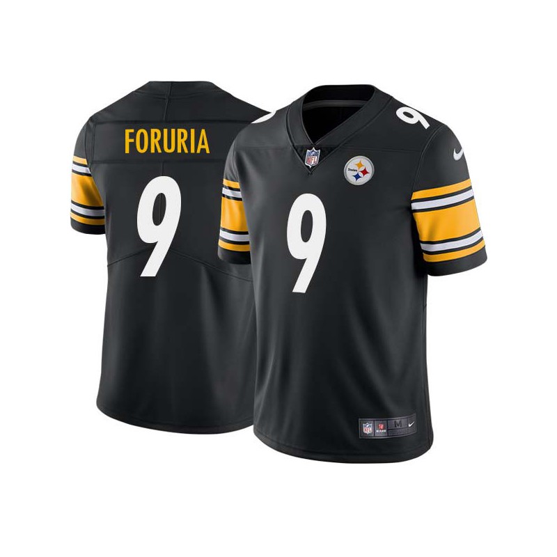 John Foruria #9 Steelers Tackle Twill Black Jersey