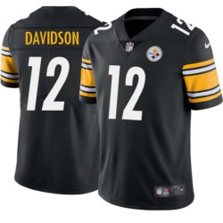 Bill Davidson #12 Steelers Tackle Twill Black Jersey