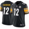 Bill Davidson #12 Steelers Tackle Twill Black Jersey