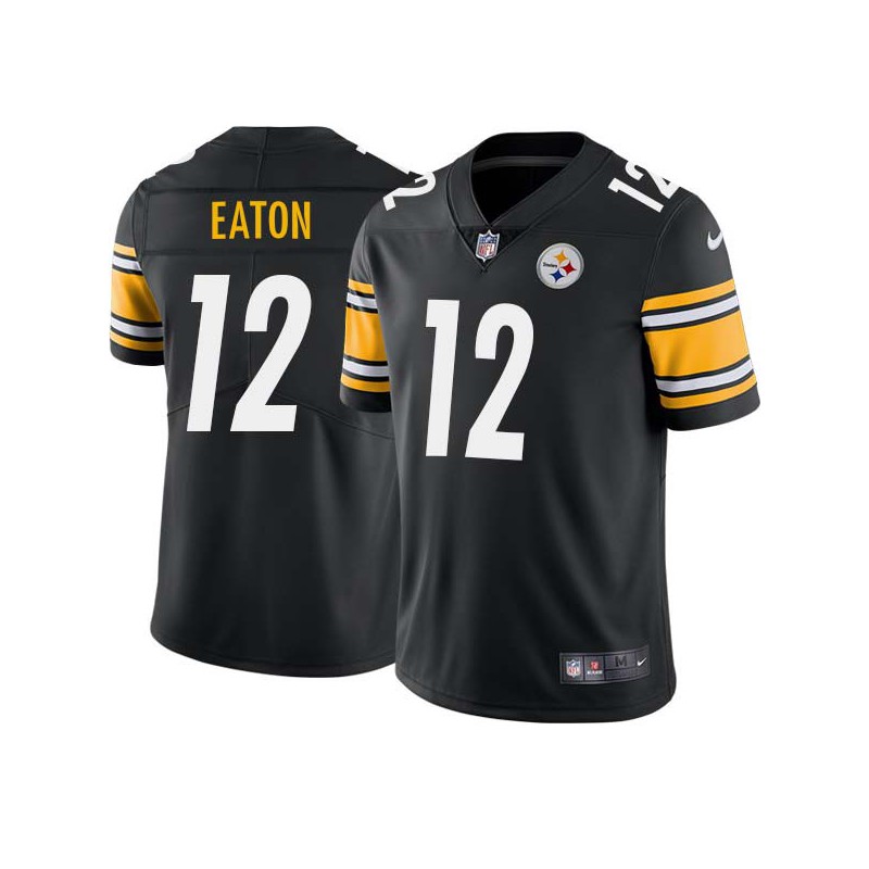 Vic Eaton #12 Steelers Tackle Twill Black Jersey