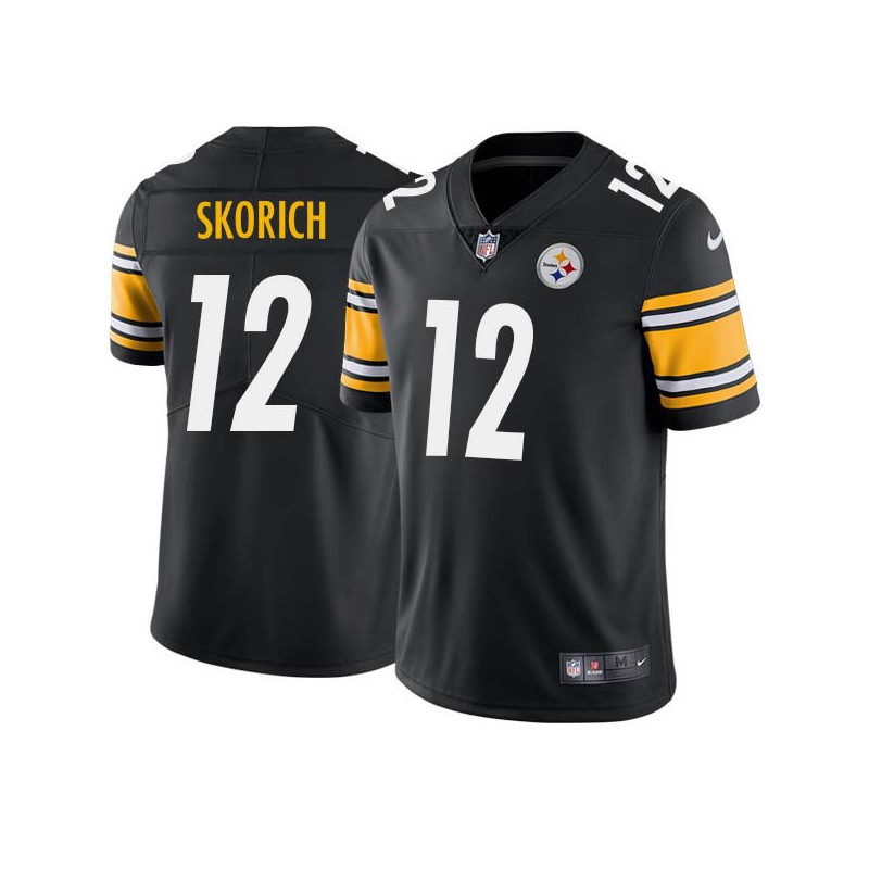 Nick Skorich #12 Steelers Tackle Twill Black Jersey