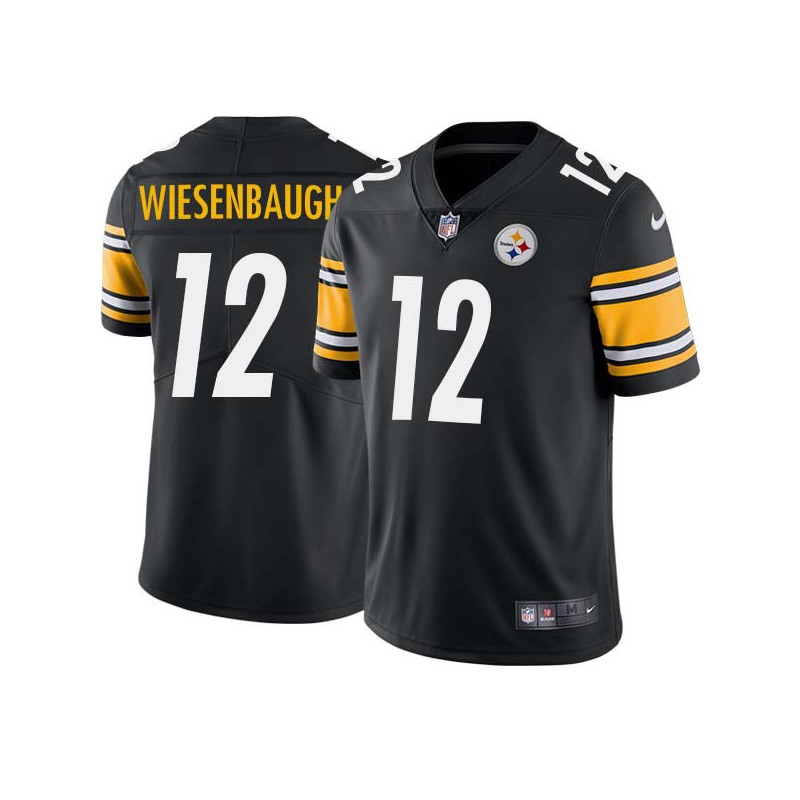 Heinie Wiesenbaugh #12 Steelers Tackle Twill Black Jersey