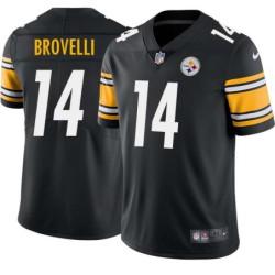 Angelo Brovelli #14 Steelers Tackle Twill Black Jersey