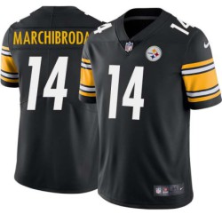 Ted Marchibroda #14 Steelers Tackle Twill Black Jersey