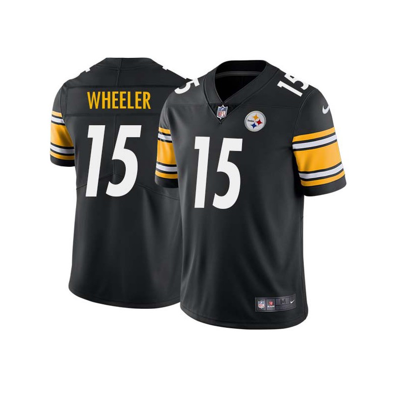 Ernie Wheeler #15 Steelers Tackle Twill Black Jersey