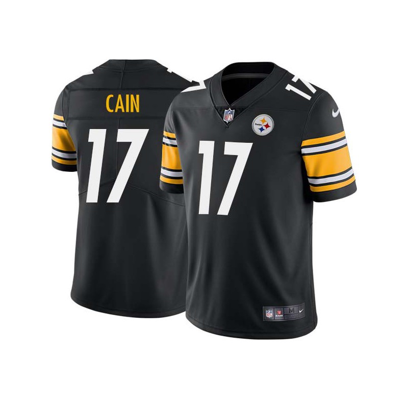 Deon Cain #17 Steelers Tackle Twill Black Jersey