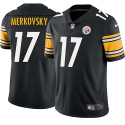Elmer Merkovsky #17 Steelers Tackle Twill Black Jersey