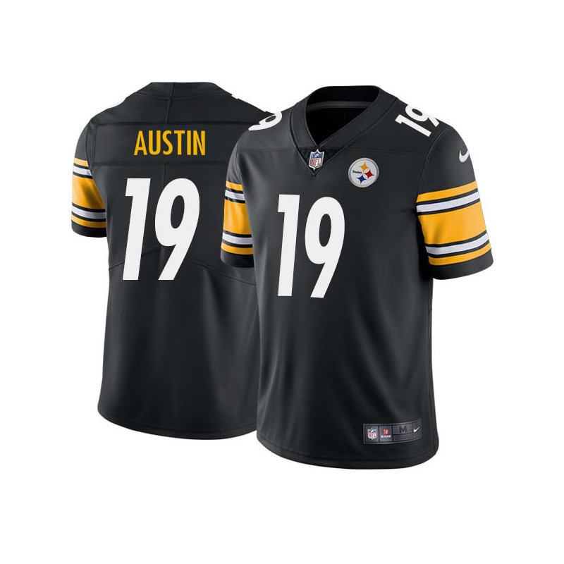 Calvin Austin #19 Steelers Tackle Twill Black Jersey