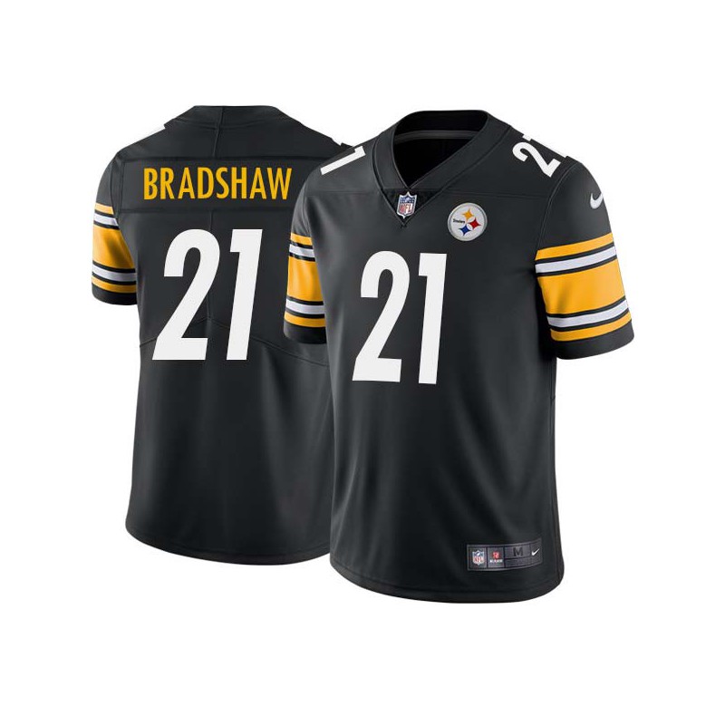 Jim Bradshaw #21 Steelers Tackle Twill Black Jersey