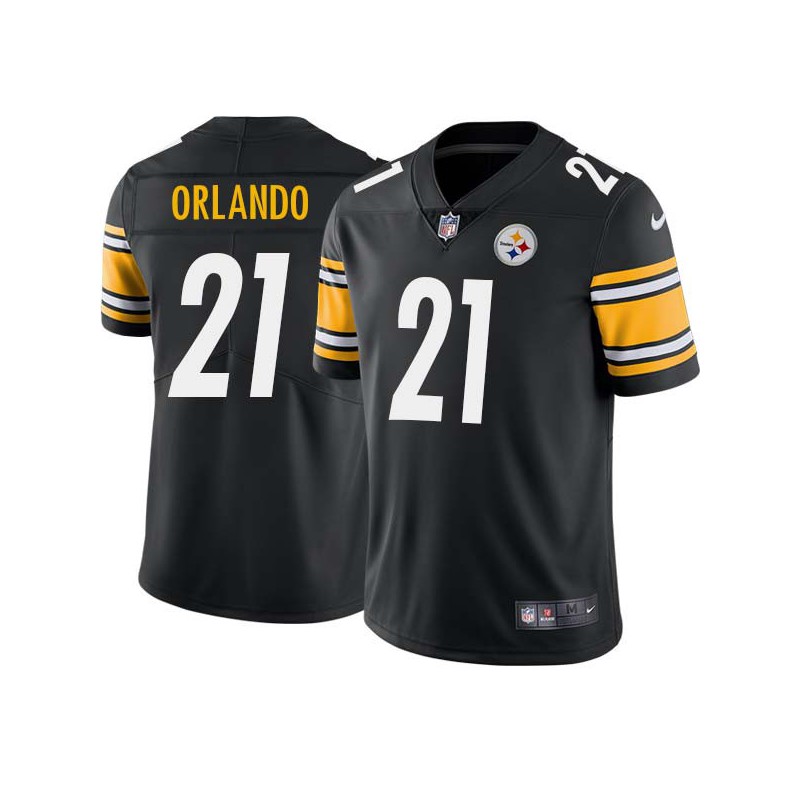 Bo Orlando #21 Steelers Tackle Twill Black Jersey