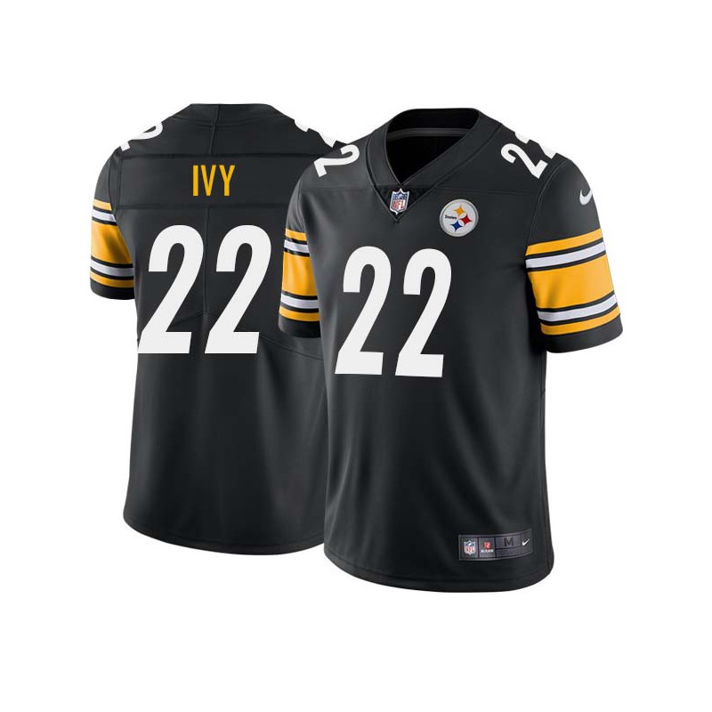 Pop Ivy #22 Steelers Tackle Twill Black Jersey