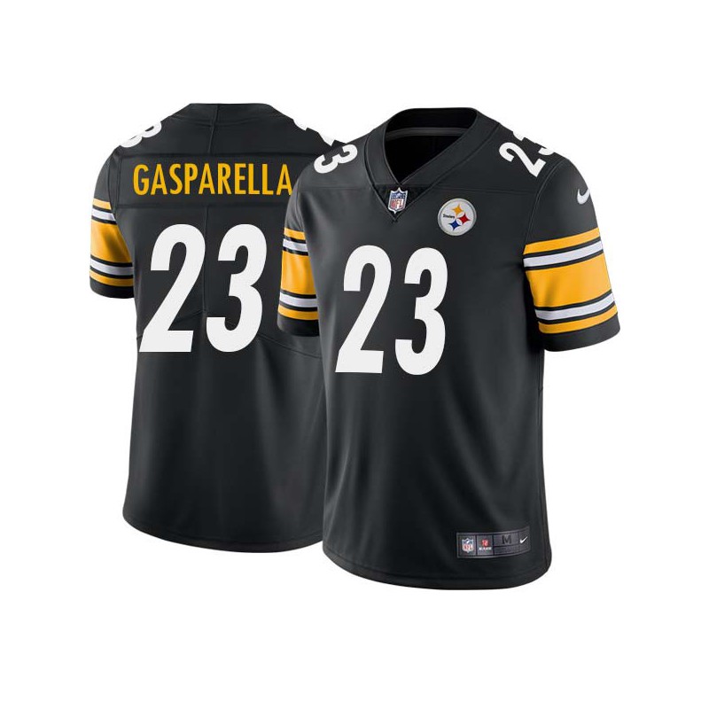 Joe Gasparella #23 Steelers Tackle Twill Black Jersey