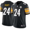 Russ Craft #24 Steelers Tackle Twill Black Jersey