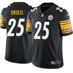 Al Drulis #25 Steelers Tackle Twill Black Jersey