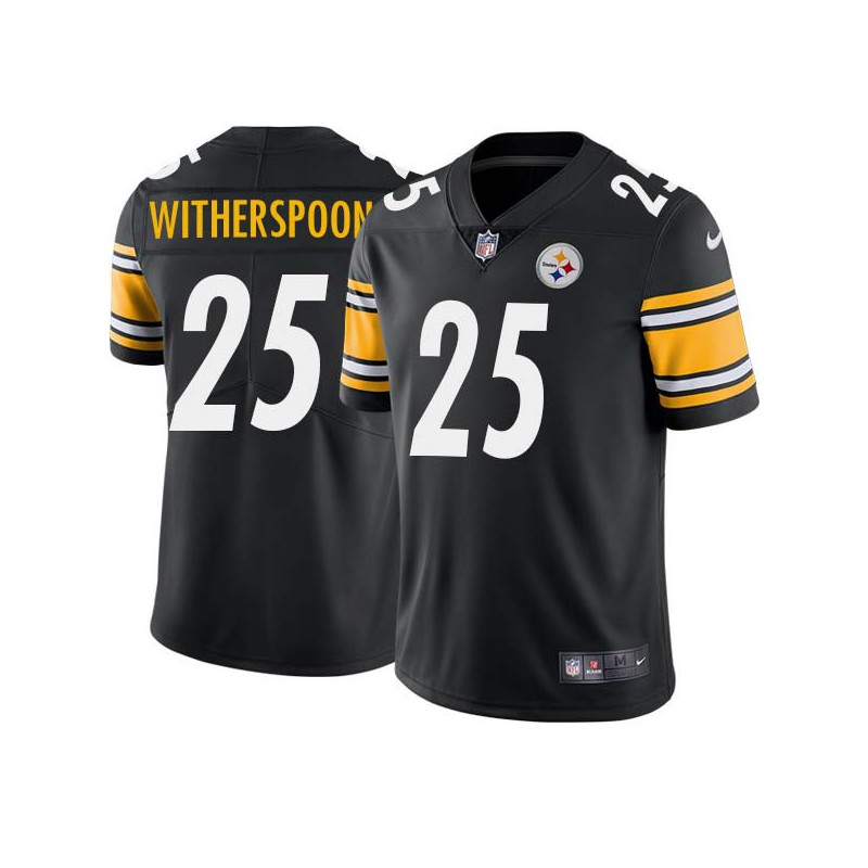 Ahkello Witherspoon #25 Steelers Tackle Twill Black Jersey