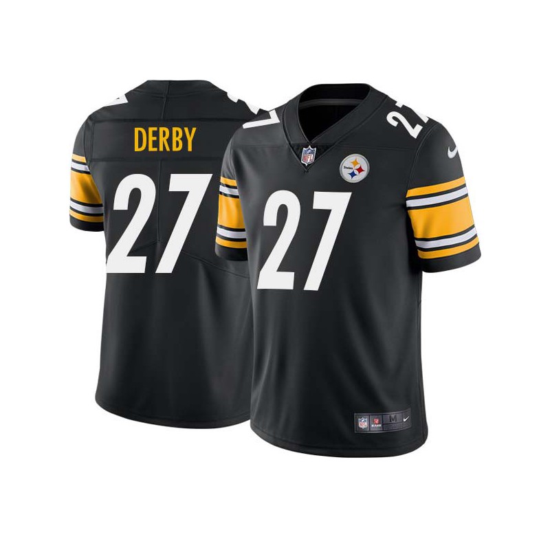 Dean Derby #27 Steelers Tackle Twill Black Jersey