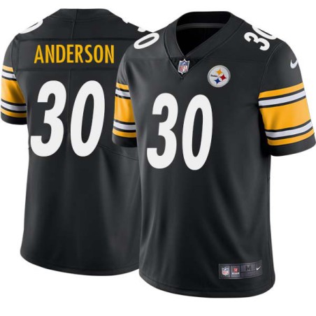 Larry Anderson #30 Steelers Tackle Twill Black Jersey