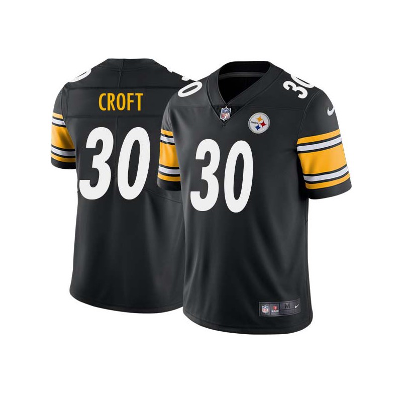 Win Croft #30 Steelers Tackle Twill Black Jersey