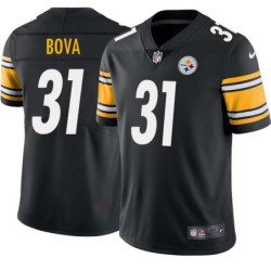 Tony Bova #31 Steelers Tackle Twill Black Jersey