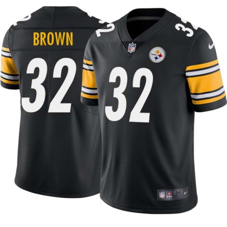 Tom Brown #32 Steelers Tackle Twill Black Jersey