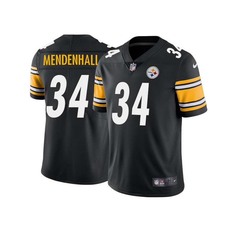 Rashard Mendenhall #34 Steelers Tackle Twill Black Jersey