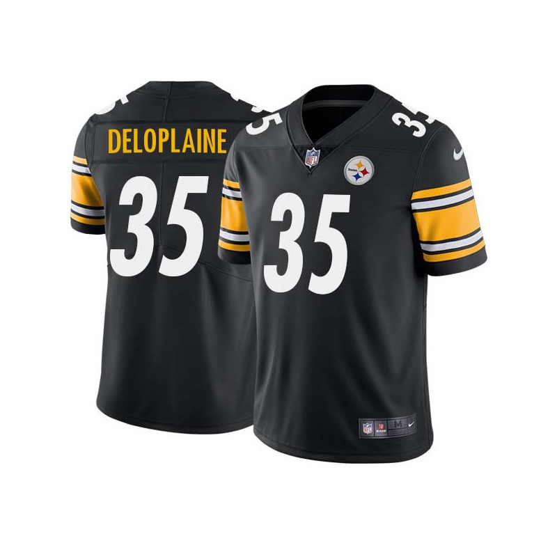 Jack Deloplaine #35 Steelers Tackle Twill Black Jersey