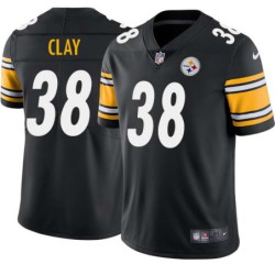 John Clay #38 Steelers Tackle Twill Black Jersey