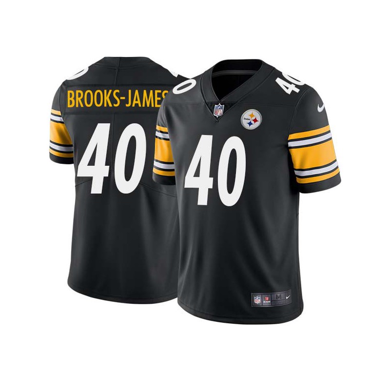 Tony Brooks-James #40 Steelers Tackle Twill Black Jersey