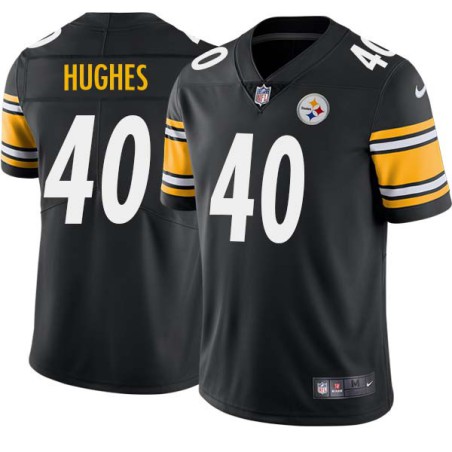 George Hughes #40 Steelers Tackle Twill Black Jersey